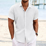 Men's Solid Color Casual Short Sleeve Shirt