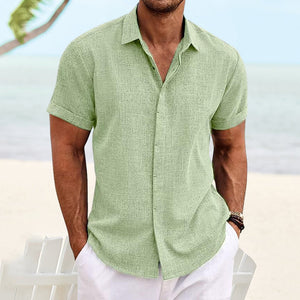 Men's Solid Color Casual Short Sleeve Shirt