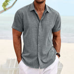 Men's Solid Color Casual Short Sleeve Shirt