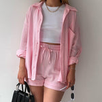 Women's Two-piece Long Sleeve Shirt Fashion Casual Suit