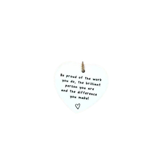 Ceramic Heart Hanging Ornament