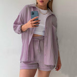 Women's Two-piece Long Sleeve Shirt Fashion Casual Suit
