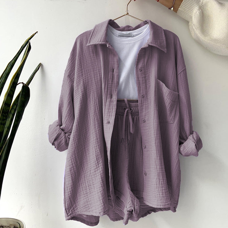 Women's Two-piece Long Sleeve Shirt Fashion Casual Suit