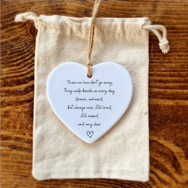 Ceramic Heart Hanging Ornament