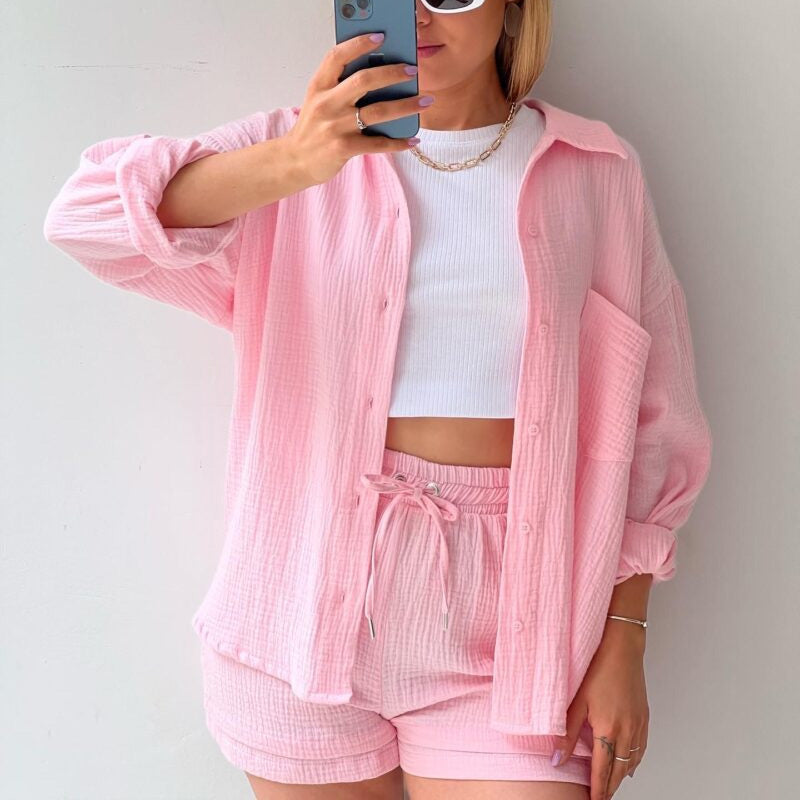 Women's Two-piece Long Sleeve Shirt Fashion Casual Suit