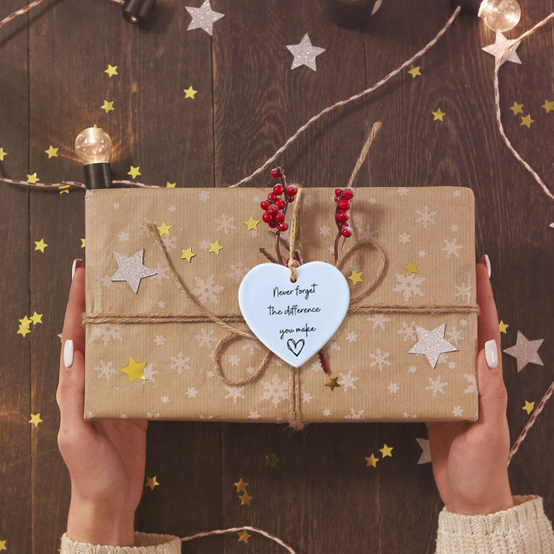 Ceramic Heart Hanging Ornament