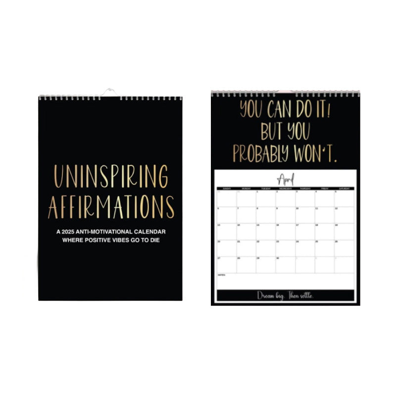 2025 Motivational Sarcastic Wall Calendar