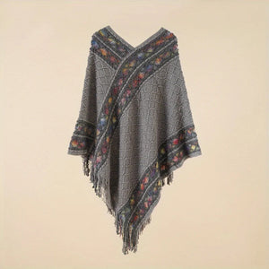 Women's Retro Pullover Tassel Shawl