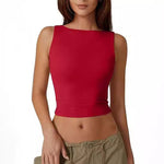 Women's Sexy Open Back Sleeveless Crop Tank