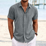 Men's Solid Color Casual Short Sleeve Shirt