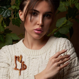 Brooch Pin with Wooden Animal Pattern  - 🔥🔥Pre-sale For A Limited Time With The Lowest Discount