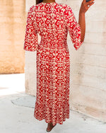 Red Printed Maxi Dress