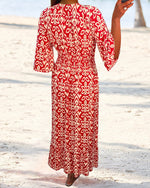 Red Printed Maxi Dress