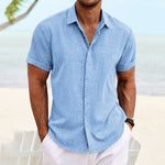 Men's Solid Color Casual Short Sleeve Shirt