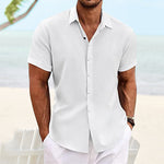 Men's Solid Color Casual Short Sleeve Shirt