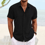Men's Solid Color Casual Short Sleeve Shirt