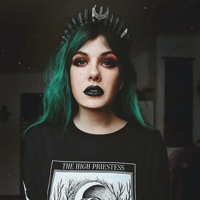Labradorite Witchy Moon Crystal Crown