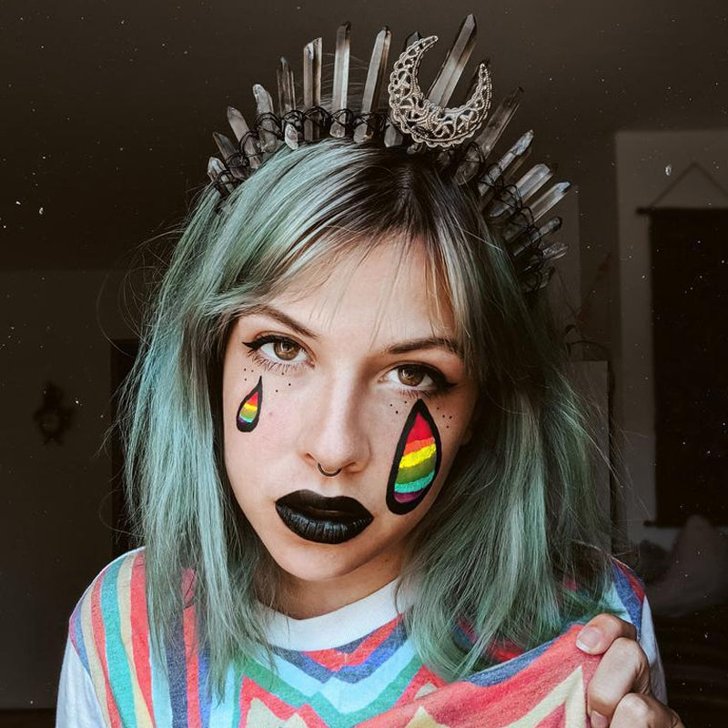 Labradorite Witchy Moon Crystal Crown