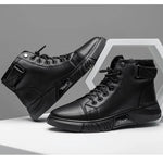 Black Warm Leather Boots