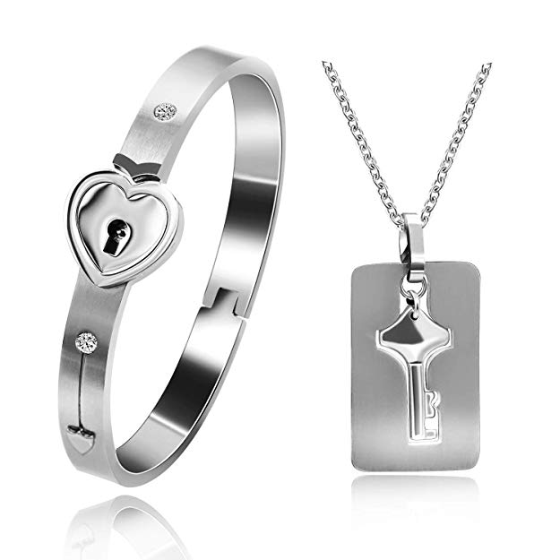 Heart Lock Bracelet &amp; Necklace