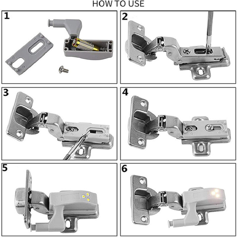 Inner Hinge LED Sensor Light For Kitchen Bedroom(10 pcs)