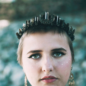 Labradorite Witchy Moon Crystal Crown