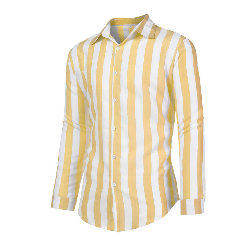 Men's Striped Button Long Sleeve Shirt