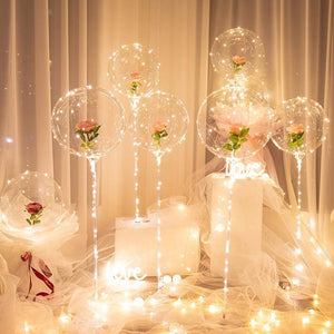 ❤️Valentine's Day Gift❤️ -  LED Luminous Rose Balloon Boba Bouquet