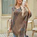 Women's Retro Pullover Tassel Shawl