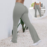 Women's High Waist Ruched Flared Sports Leggings