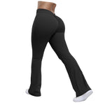 Women's High Waist Ruched Flared Sports Leggings