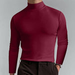 Men's high collar solid color bottoming shirt