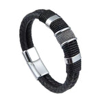 Stainless Steel Leather Cord Bracelet