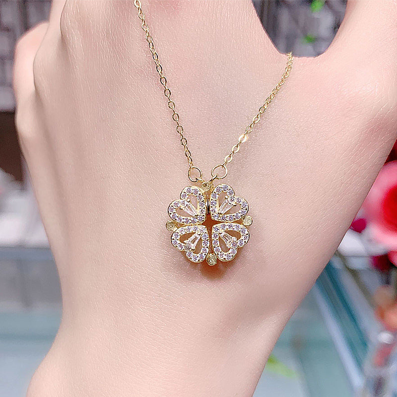 Four Leaf Heart Shape Lucky Necklace  - 🔥🔥Pre-sale For A Limited Time With The Lowest Discount