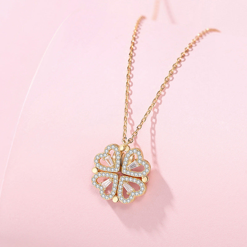 Four Leaf Heart Shape Lucky Necklace  - 🔥🔥Pre-sale For A Limited Time With The Lowest Discount