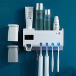 UV Light Sanitizer Toothbrush Holder (With Two Cups)