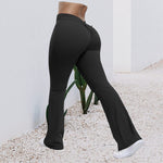 Women's High Waist Ruched Flared Sports Leggings