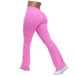 Women's High Waist Ruched Flared Sports Leggings