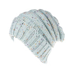 Plain Ruched Rib Knit Band Beanies