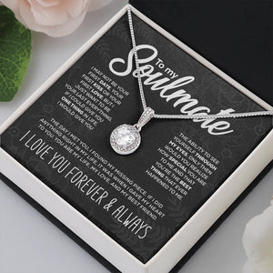 To My Soulmate Sparkling Round Created Necklace  - 🔥🔥Christmas deals