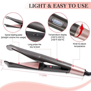 2 in 1 Curling Iron For Curls & Straightening