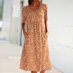 Floral crew neck beach dress