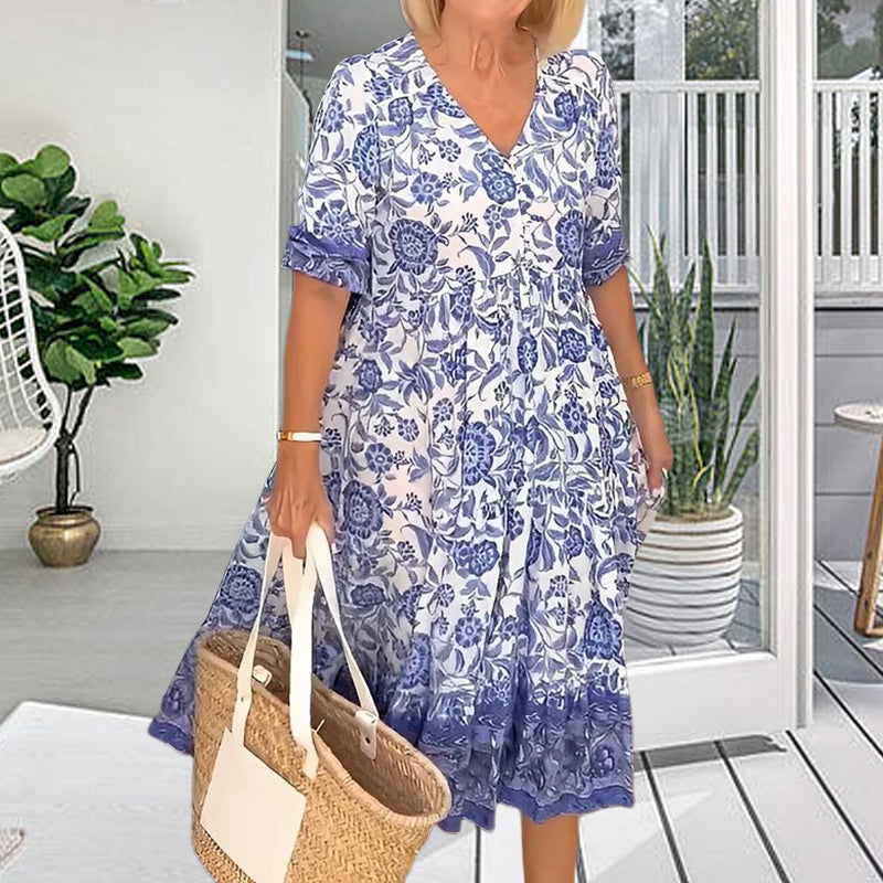 V-Neck Bohemian Dress