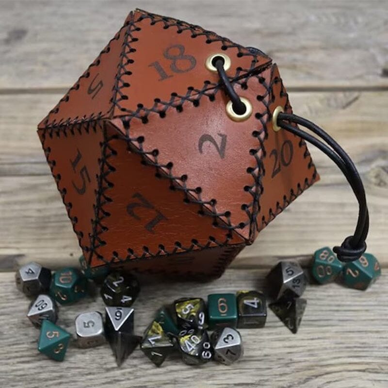 Leather D20 Dice Bag