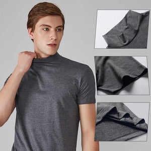 Mens High Neck Slim Fit T-shirt