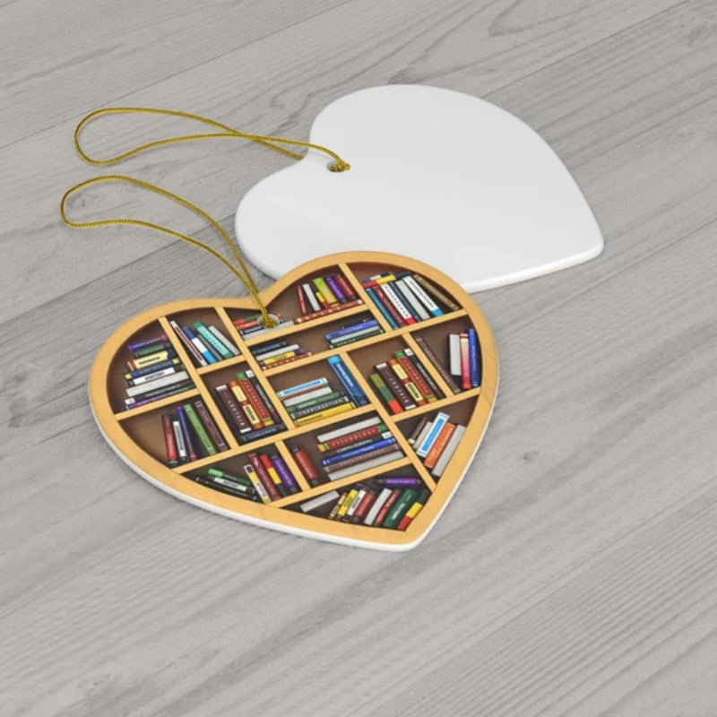 Book Lovers Heart Ornament