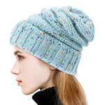 Plain Ruched Rib Knit Band Beanies