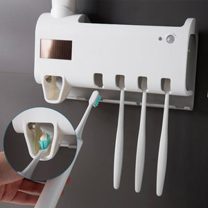 UV Light Sanitizer Toothbrush Holder (With Two Cups)