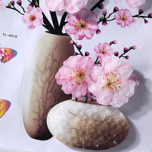 3D Stereo Vase Wall Sticker Self-adhesive