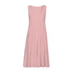Paneled Solid Sleeveless Beach Midi Dress